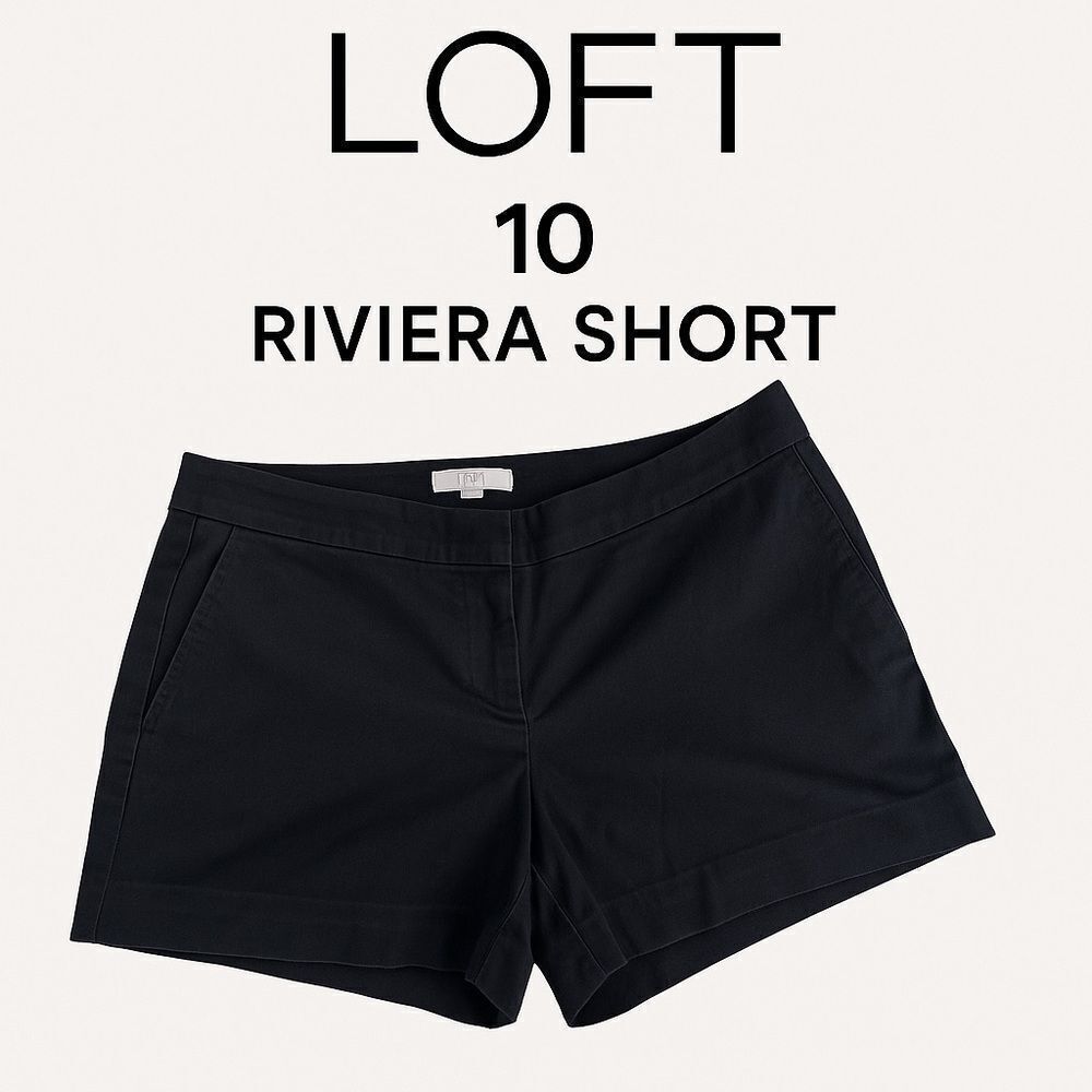 LOFT Riviera Black Stretch Cotton Chino Shorts - Size 10